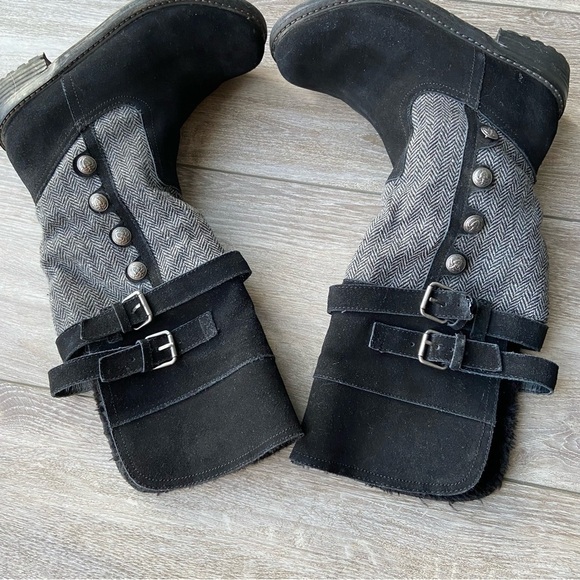 Grizzleez Zigi Danya Faux Fur Lining Fold Over Suede Leather Boots - Picture 6 of 15